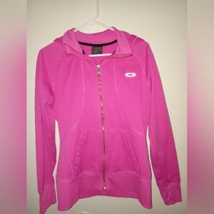 Oakley Pink Zip Up Sweatshirt Size M